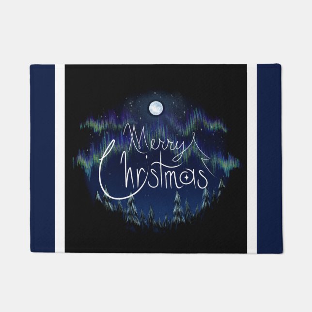 Vrolijk kerstdeuromat - Donker Deurmat (Voorkant)