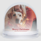 Vrolijk Kerstdier en Familie Foto Custom Sneeuwbol (Voorkant)