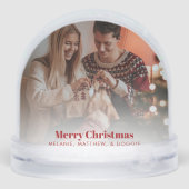 Vrolijk Kerstdier en Familie Foto Custom Sneeuwbol (Achterkant)