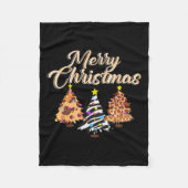 Vrolijk Kerstdier Print Tree Wildlife Safari Fleece Deken (Voorkant)