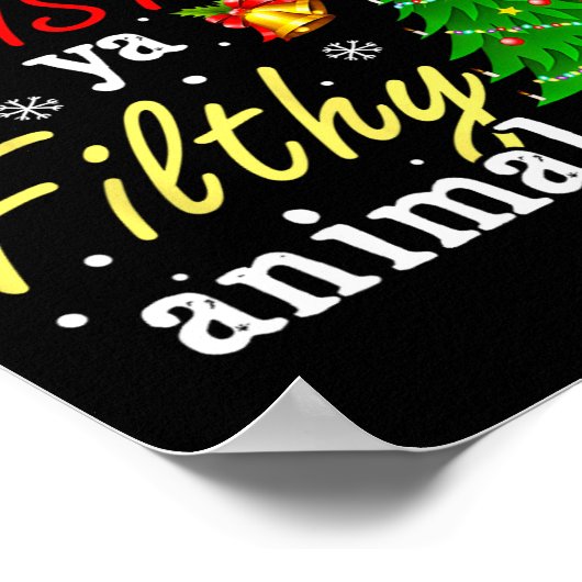 Vrolijk kerstdier smerig Ya grappig kerstgezin Poster (Hoek)