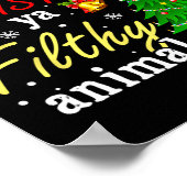 Vrolijk kerstdier smerig Ya grappig kerstgezin Poster (Hoek)