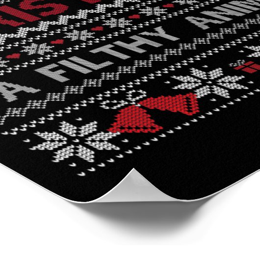 Vrolijk kerstdier smerig Ya lelijke stijl Xmas Poster (Hoek)