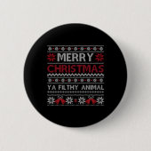 Vrolijk kerstdier smerig Ya lelijke stijl Xmas Ronde Button 5,7 Cm (Voorkant)