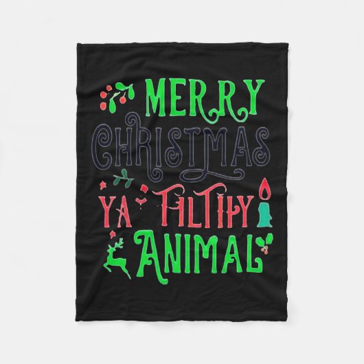 Vrolijk Kerstdier Vuile Ya Xmas Familie Pajam Fleece Deken (Voorkant)
