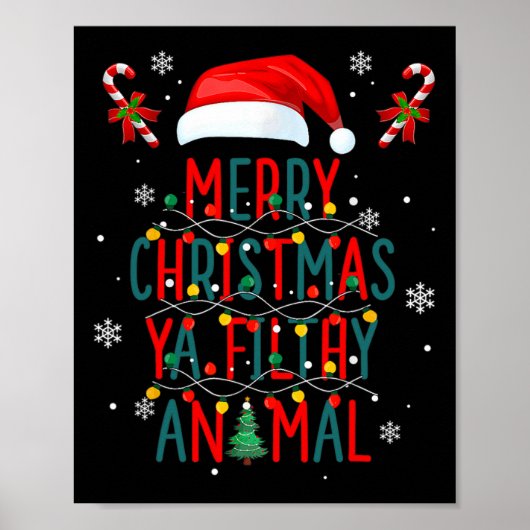 Vrolijk Kerstdier Vuile Ya Xmas Familie Pajam Poster (Voorkant)