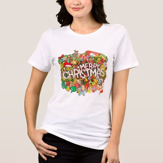 Vrolijk kerstdiner extravaganza Tri-Blend shirt (Voorkant)
