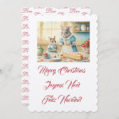 Vrolijk kerstdiner met mama kaart (Voorkant / Achterkant)