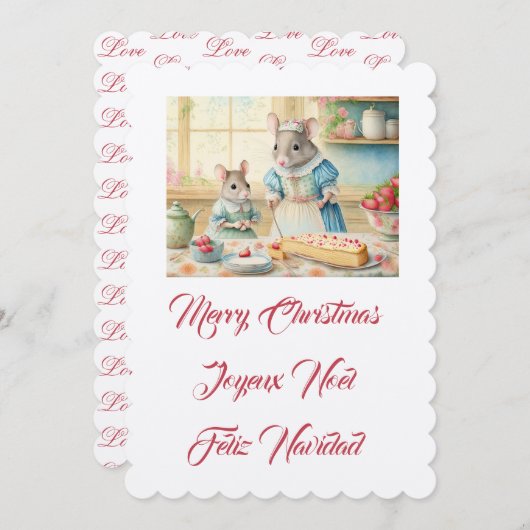 Vrolijk kerstdiner met mama kaart (Voorkant / Achterkant)