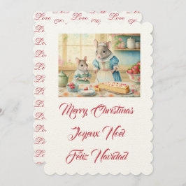 Vrolijk kerstdiner met mama kaart