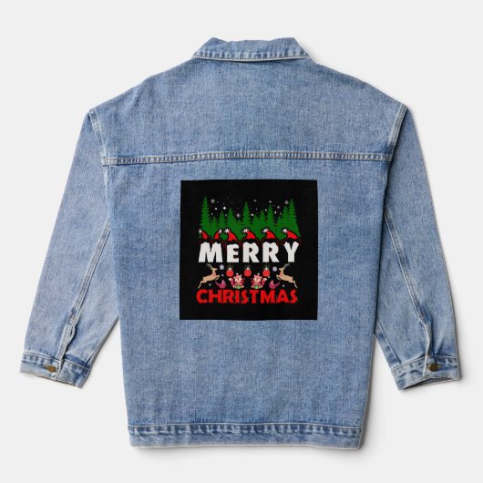 Vrolijk kerstdoek Christelijk kerstJezus Denim Jacket (Achterkant)