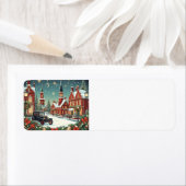 Vrolijk kerstdorp etiket (Insitu)