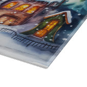 Vrolijk kerstdorp snijplank (Hoek)