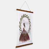 Vrolijk kerstdress en Wreath Hangend Wandkleed (Gebogen)