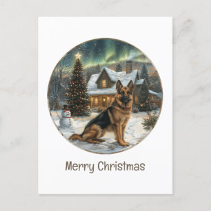 Vrolijk kerstDuits Shepherd Dog Feestdagenkaart