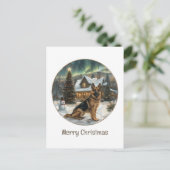 Vrolijk kerstDuits Shepherd Dog Feestdagenkaart (Staand voorkant)