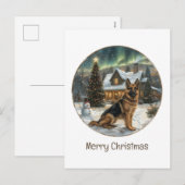 Vrolijk kerstDuits Shepherd Dog Feestdagenkaart (Voorkant / Achterkant)