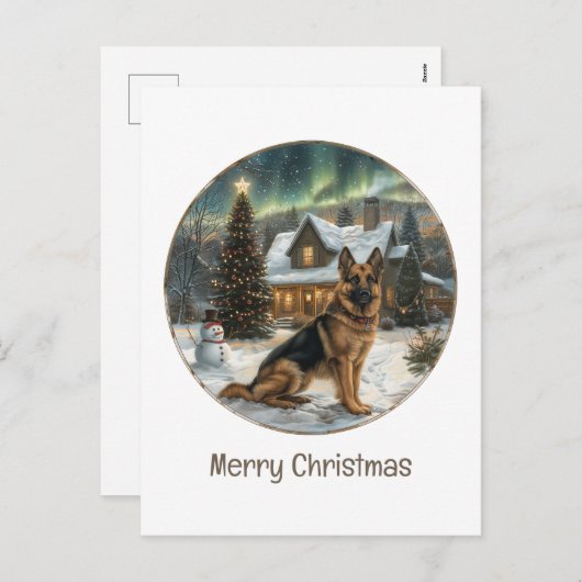 Vrolijk kerstDuits Shepherd Dog Feestdagenkaart (Voorkant / Achterkant)
