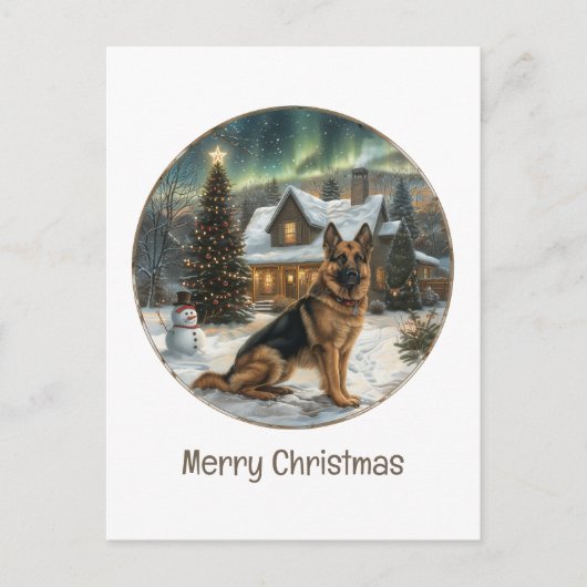 Vrolijk kerstDuits Shepherd Dog Feestdagenkaart (Voorkant)
