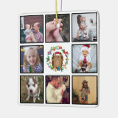 Vrolijk kerstegel Wreate Custom Collage Keramisch Ornament (Links)