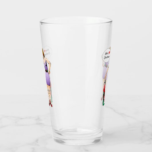 Vrolijk kerstelfje glas (Links)