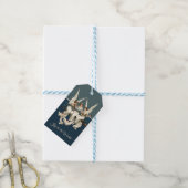 Vrolijk kerstengel blauw Blauwgroen  vakantie Cadeaulabel (Met Touw)