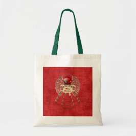 Vrolijk kerstengel - Rood Tote Bag