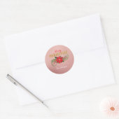 Vrolijk kerstEngels Roos Gold Glass Ronde Sticker (Envelop)