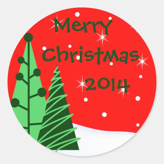 Vrolijk kerstenvelopzegel of vakantie Stickers (Voorkant)