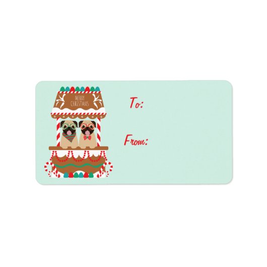Vrolijk kerstetui Vakantie Stand Honden Etiket (Voorkant)