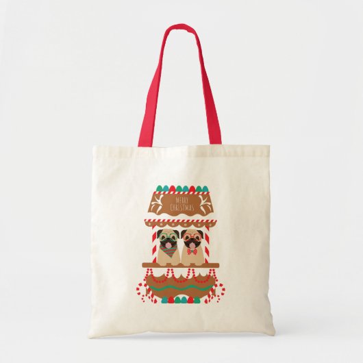 Vrolijk kerstetui Vakantie Stand Honden Tote Bag (Voorkant)
