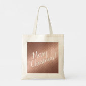 Vrolijk kerstfamilienaam feestdagen roos goud tote bag (Achterkant)