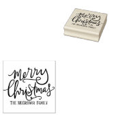 Vrolijk kerstfamilienaam Kaart en Briefpapier Rubberstempel (Gestempeld)