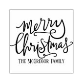 Vrolijk kerstfamilienaam Kaart en Briefpapier Rubberstempel (Afrduk)