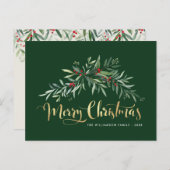 Vrolijk kerstfaux folie belettering kaart (Voorkant / Achterkant)