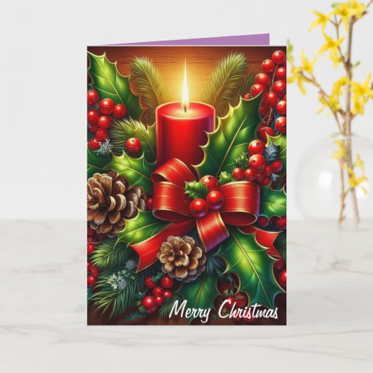 Vrolijk kerstfeest12 kaart (Gele Bloem)