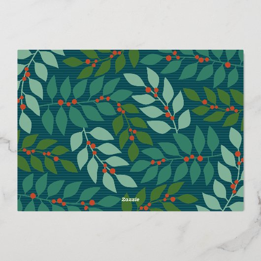 Vrolijk kerstfeest - 10 foto - Modern Script Gold Folie Feestdagenkaart (Achterkant)