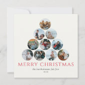 Vrolijk kerstfeest 10 foto Square Red Green Card Kaart (Voorkant)