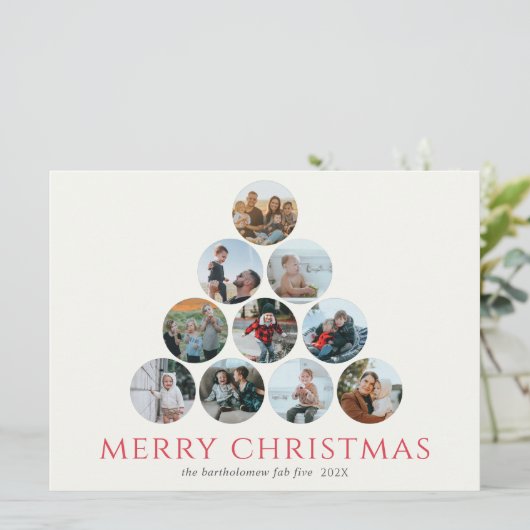 Vrolijk kerstfeest 10 Fotoboom Green Red (Staand voorkant)