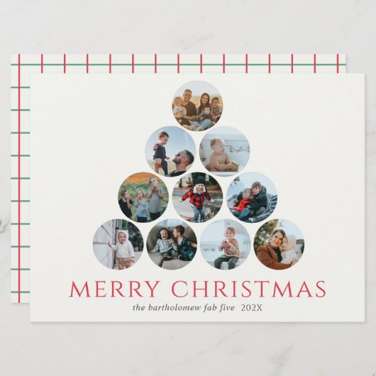 Vrolijk kerstfeest 10 Fotoboom Green Red (Voorkant / Achterkant)