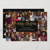 Vrolijk kerstfeest 10 multi-foto - zwart goud (Voorkant / Achterkant)