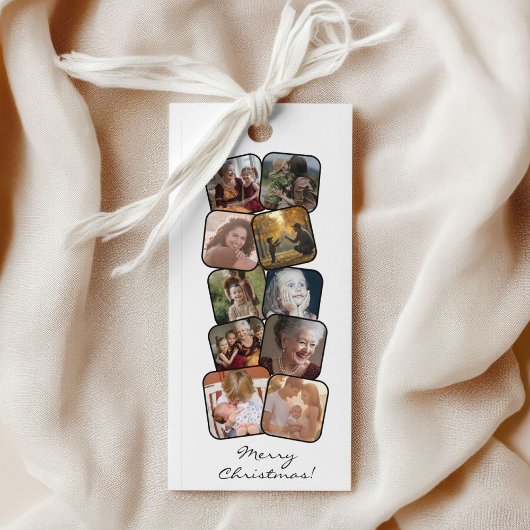Vrolijk kerstfeest 10 Photo Collage Bladwijzer Reclamekaart