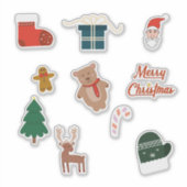 Vrolijk kerstfeest 10-set Sticker Pack (Voorkant)