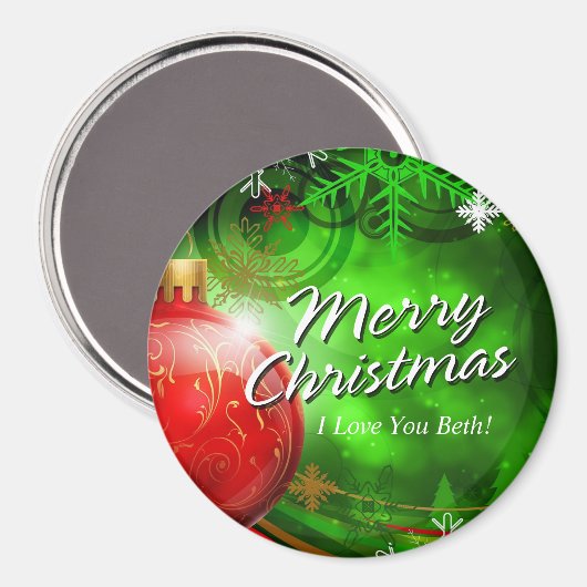 Vrolijk kerstfeest 13 Ornament Magnet (Voorkant / Achterkant)