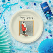 Vrolijk Kerstfeest 1914 Sneeuwkont Papieren Bordje (Feest)