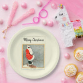 Vrolijk Kerstfeest 1914 Sneeuwkont Papieren Bordje (Feest)
