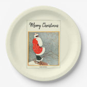 Vrolijk Kerstfeest 1914 Sneeuwkont Papieren Bordje (Voorkant)