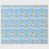 Vrolijk kerstfeest 1950 New York Yellow Cab Patter Cadeaupapier (Vlak)