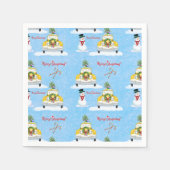 Vrolijk kerstfeest 1950 New York Yellow Cab Patter Servet (Voorkant)
