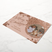 Vrolijk kerstfeest 1 foto  Holly Real Folie Feestdagenkaart (Gedraaid)